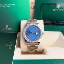 Rolex Datejust 41mm Full Set 2025 Unworn Diamonds 126300 Blue Diamond Bezel 2