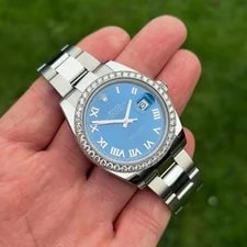 Rolex Datejust 41mm Full Set 2025 Unworn Diamonds 126300 Blue Diamond Bezel 3