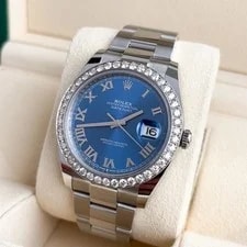 Rolex Datejust 41mm Full Set 2025 Unworn Diamonds 126300 Blue Diamond Bezel 4