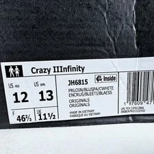 Adidas US 12 Ink Basketball Retro Crazy IIInfinity 2