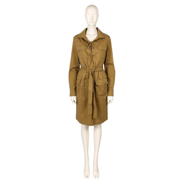 Yves Saint Laurent — Yves Saint Laurent Cotton Safari Dress With Lace-Up Front — Clothing — resale