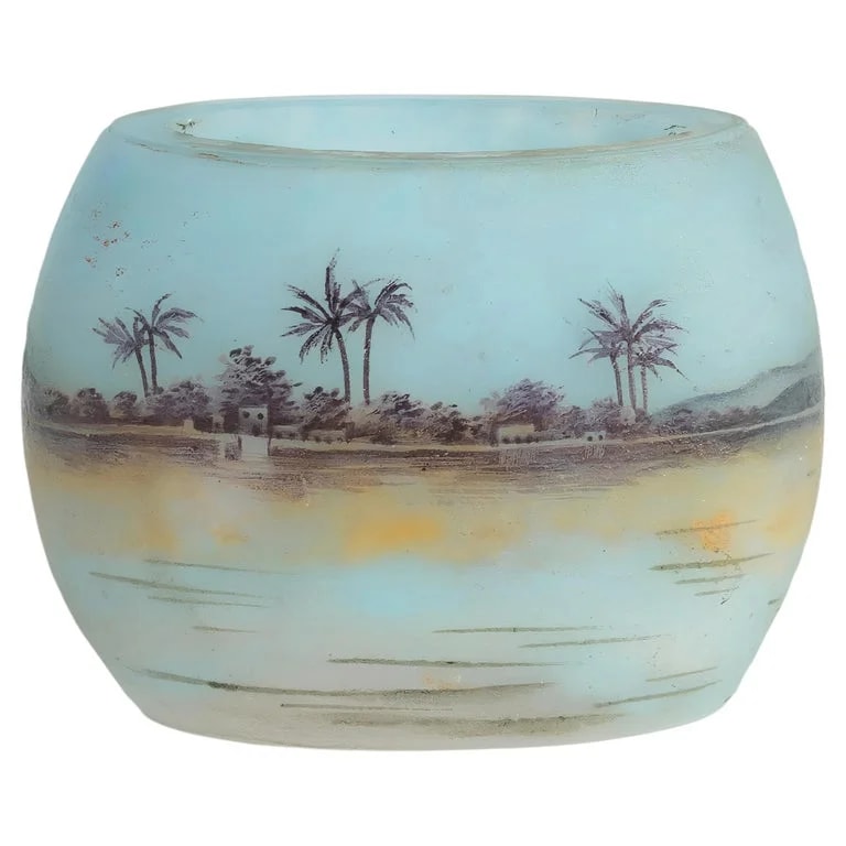 Daum — Daum Nancy Miniature Orientalist Landscape Vase With Palm Trees Circa 1900 — decorative_object — resale
