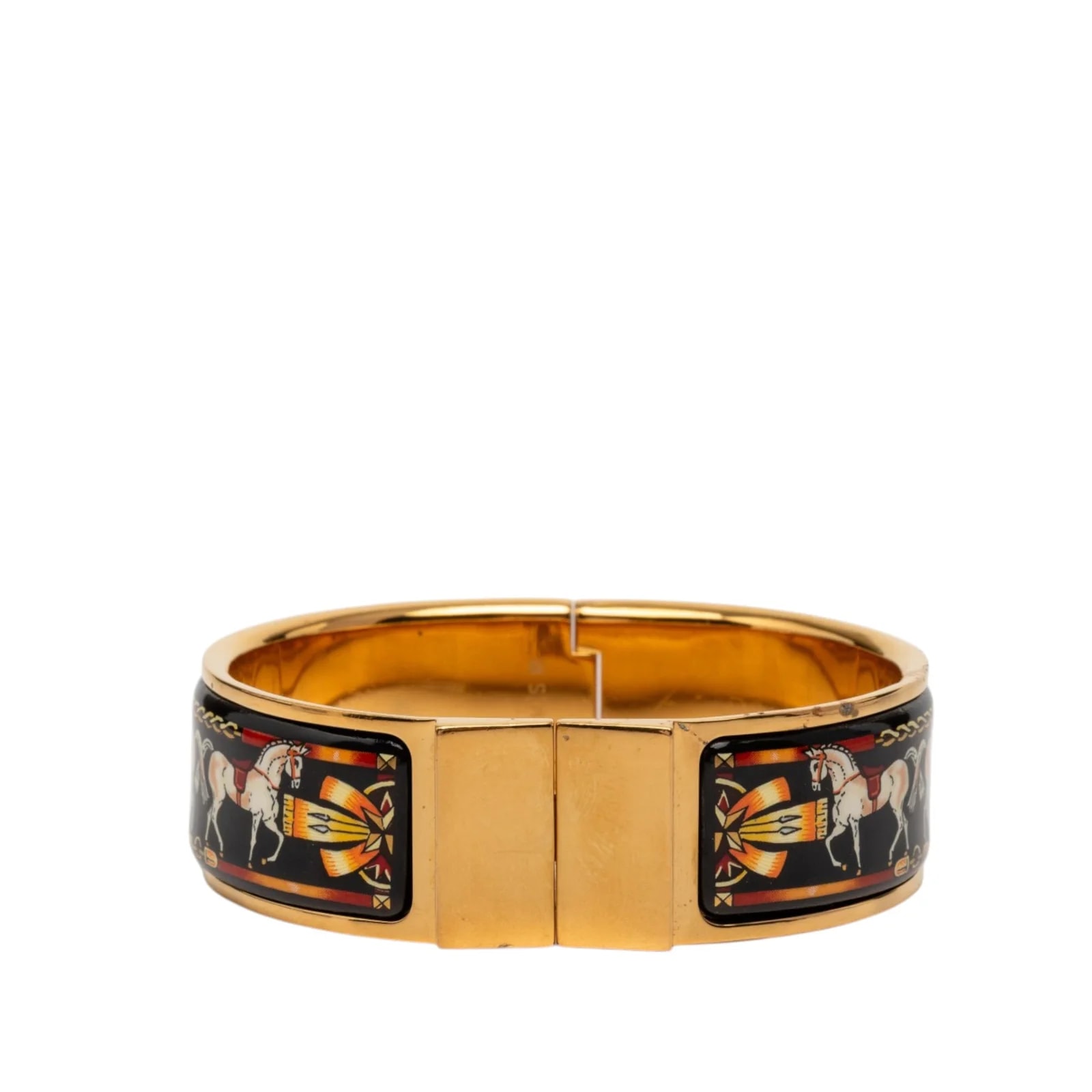 Hermès — Wide Enamel Equestrian Loquet — Jewelry — resale