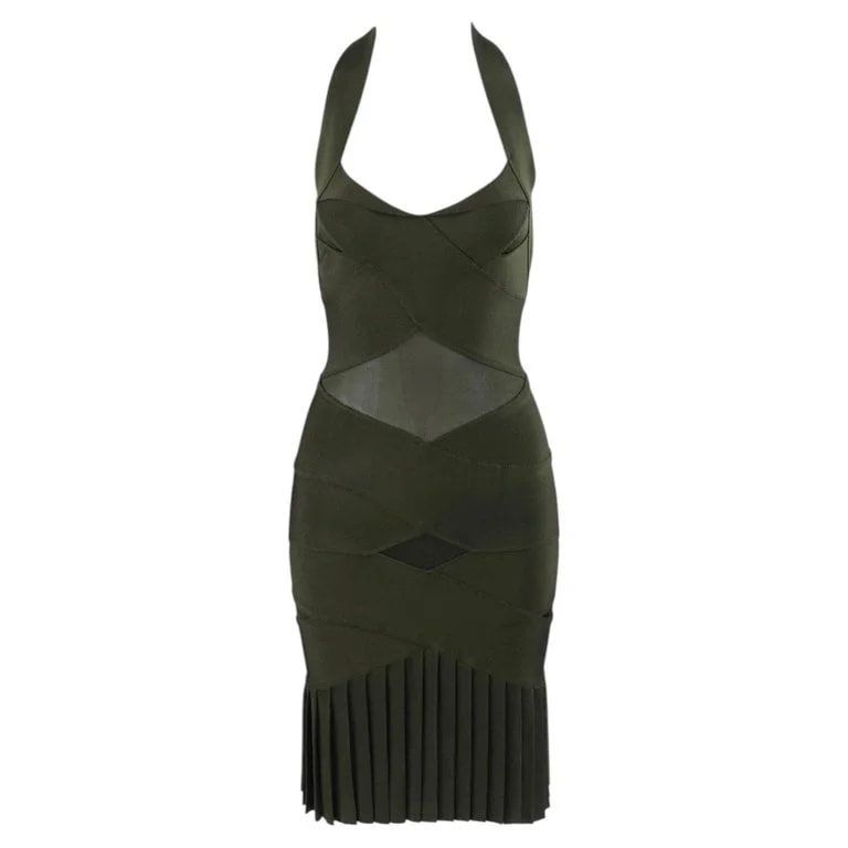 Alexander McQueen — S/S 2006 Alexander McQueen By McQueen Pleated Bandage Halter Dress From 'N — Clothing — resale
