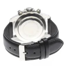 Tudor Oysterdate Chronotime 79160 39mm SS Black Dial Leather Strap #C037 3