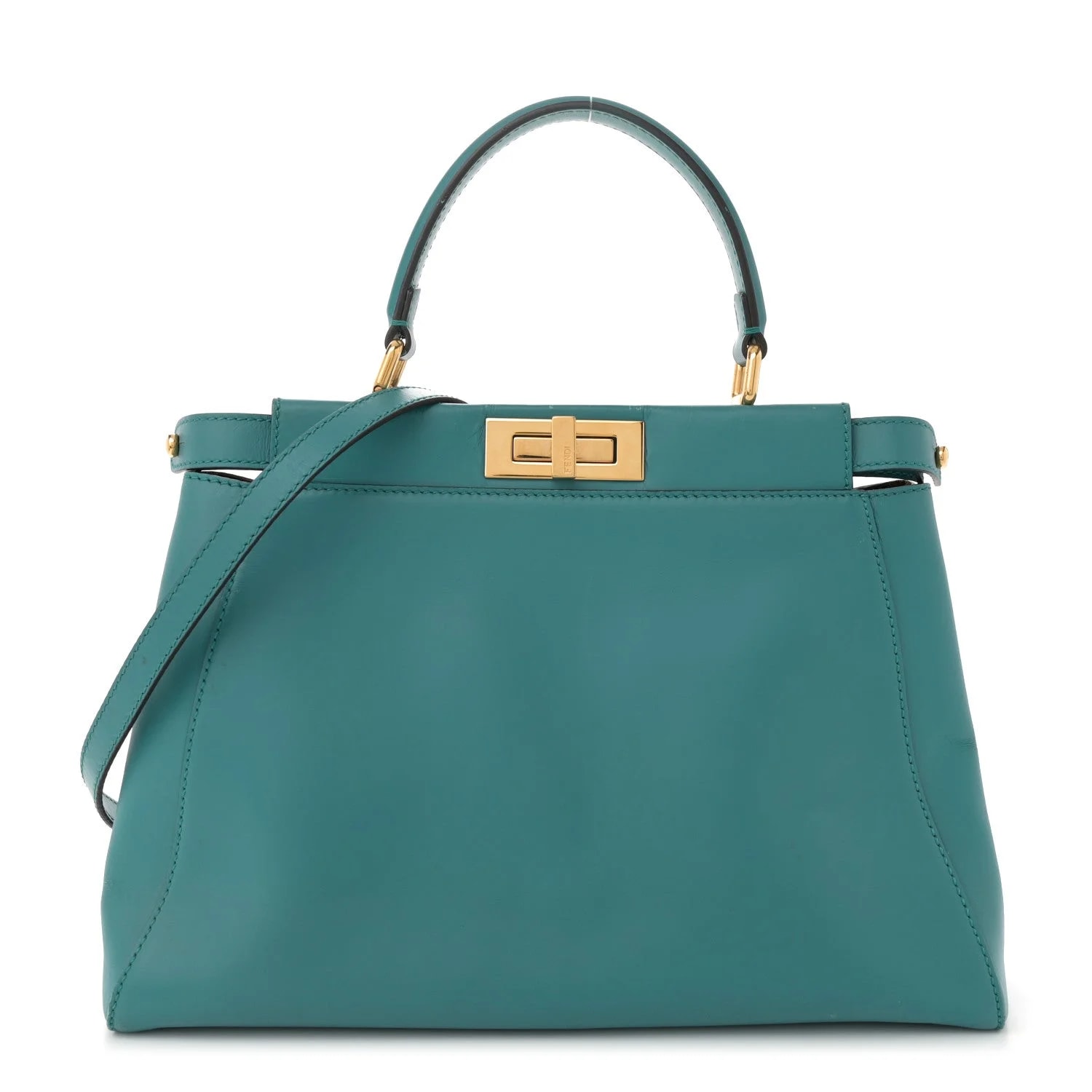 Fendi — Vitello Morgan Fabric Pequin Medium Peekaboo Iconic Satchel Lago — Handbag — resale