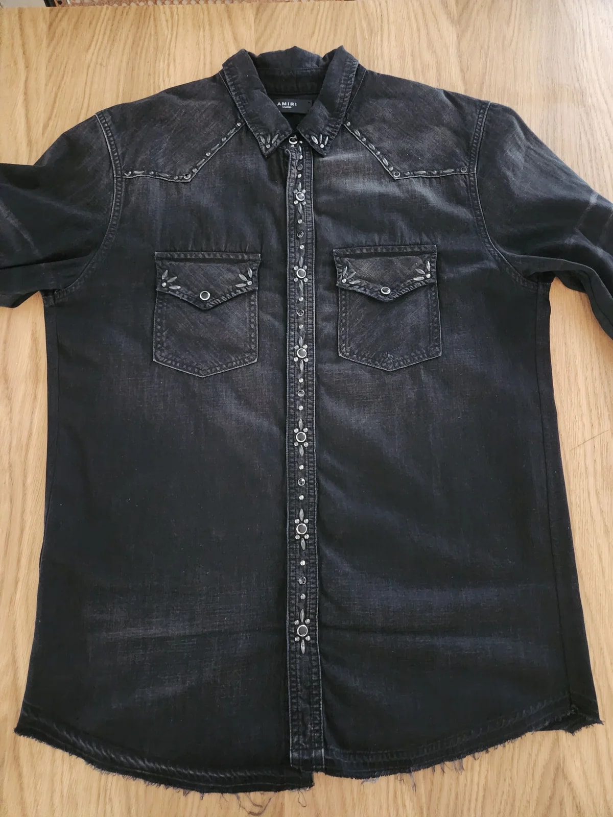 Amiri — Amiri Rough Studded Button Down Shirt — streetwear — resale