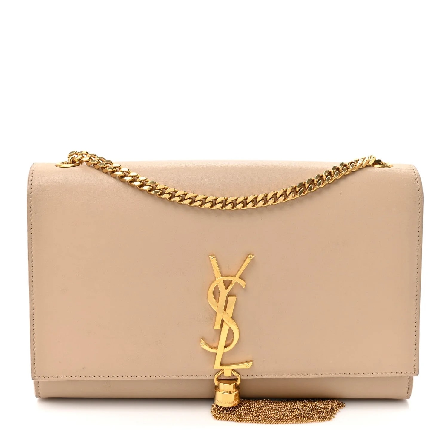 Saint Laurent — Smooth Medium Classic Kate Tassel Satchel Nude — Handbag — resale