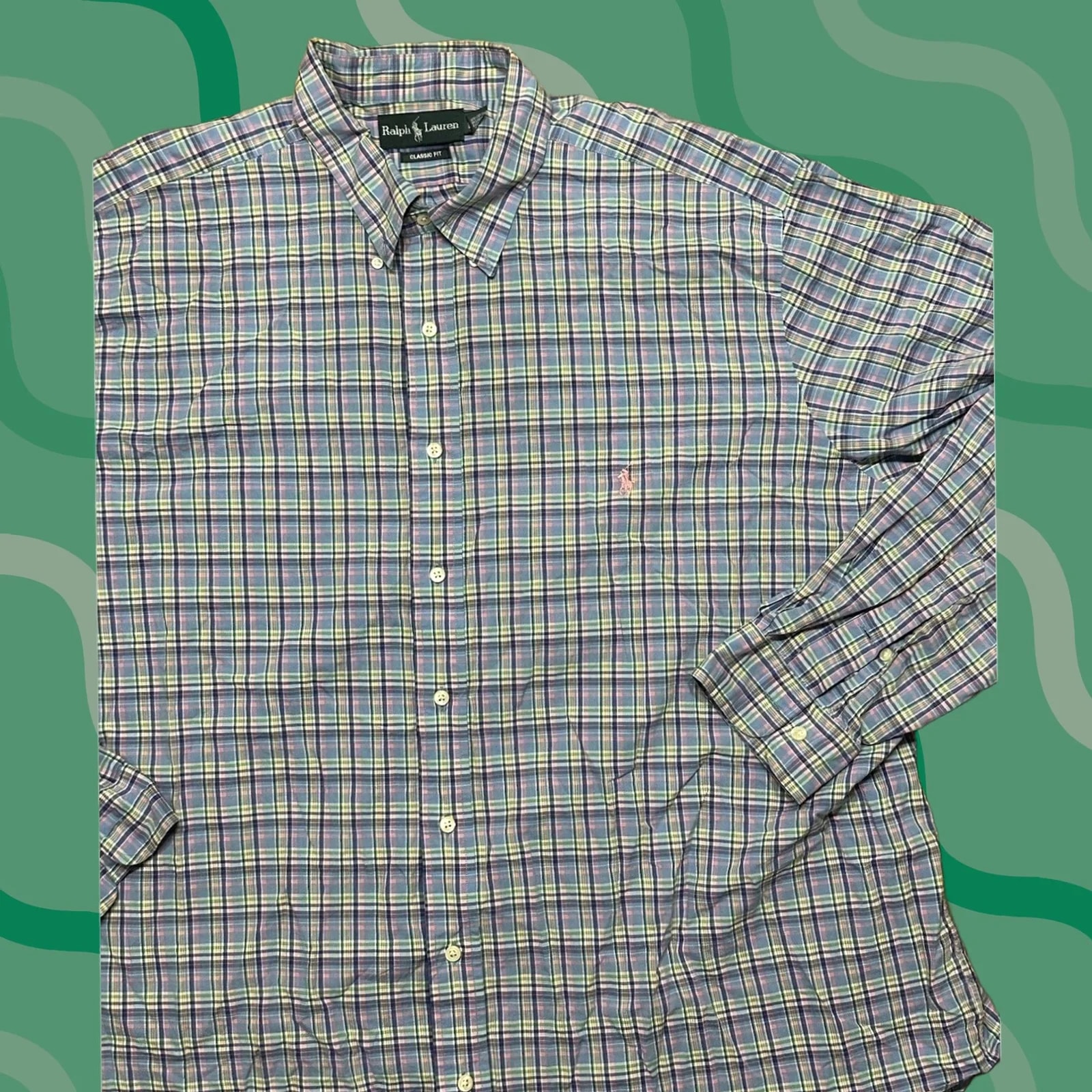 Polo Ralph Lauren — Polo Ralph Lauren Colorful Plaid Button-Down Shirt Big 2X Short Sleeve Classic Fit — streetwear — resale