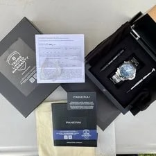 Panerai Luminor Blue Sunburst Bracelet Chronograph PAM 1110 Dial Complete Set 3