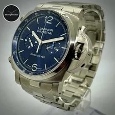 Panerai Luminor Blue Sunburst Bracelet Chronograph PAM 1110 Dial Complete Set 4