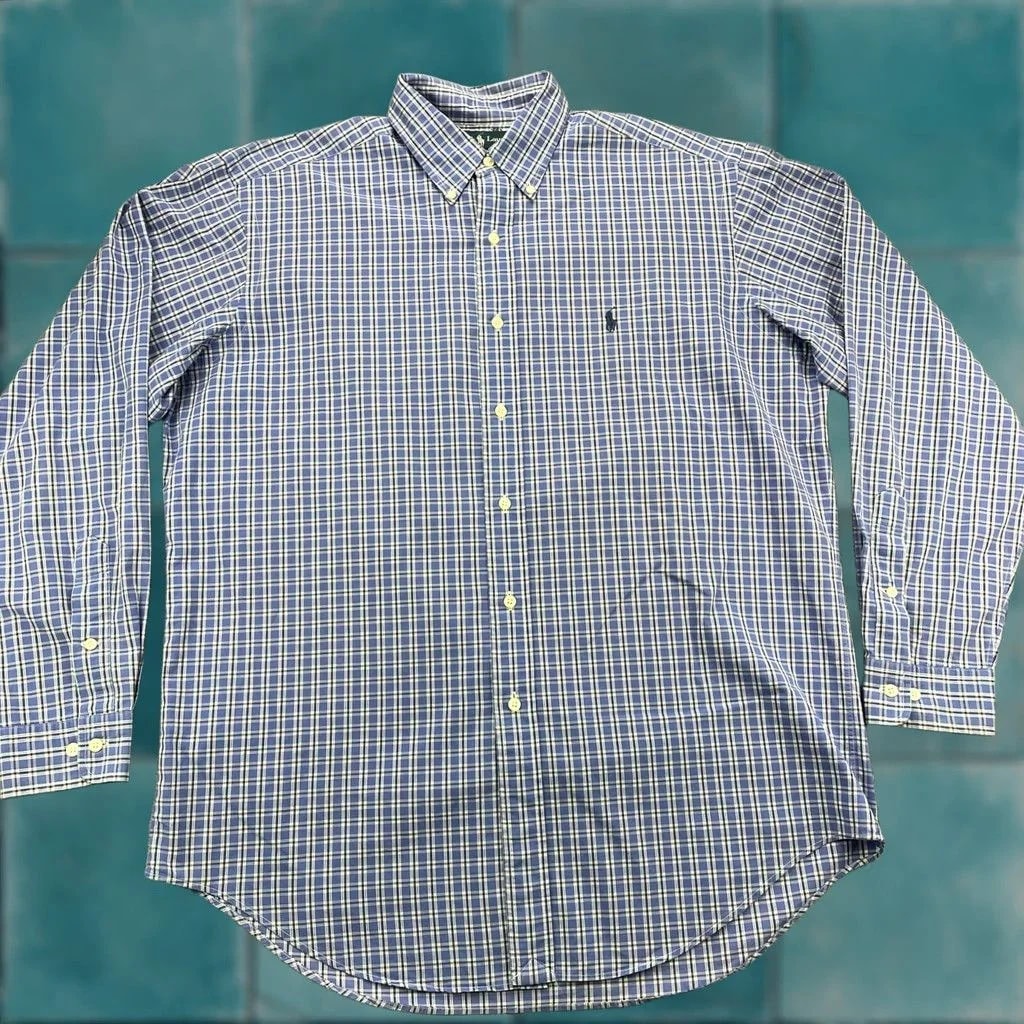 Polo Ralph Lauren — Polo Ralph Lauren Button Up Shirt Large Plaid Yarmouth Work 90s American Classic Preppy Cotton Long Sleeve Button-Down — streetwear — resale