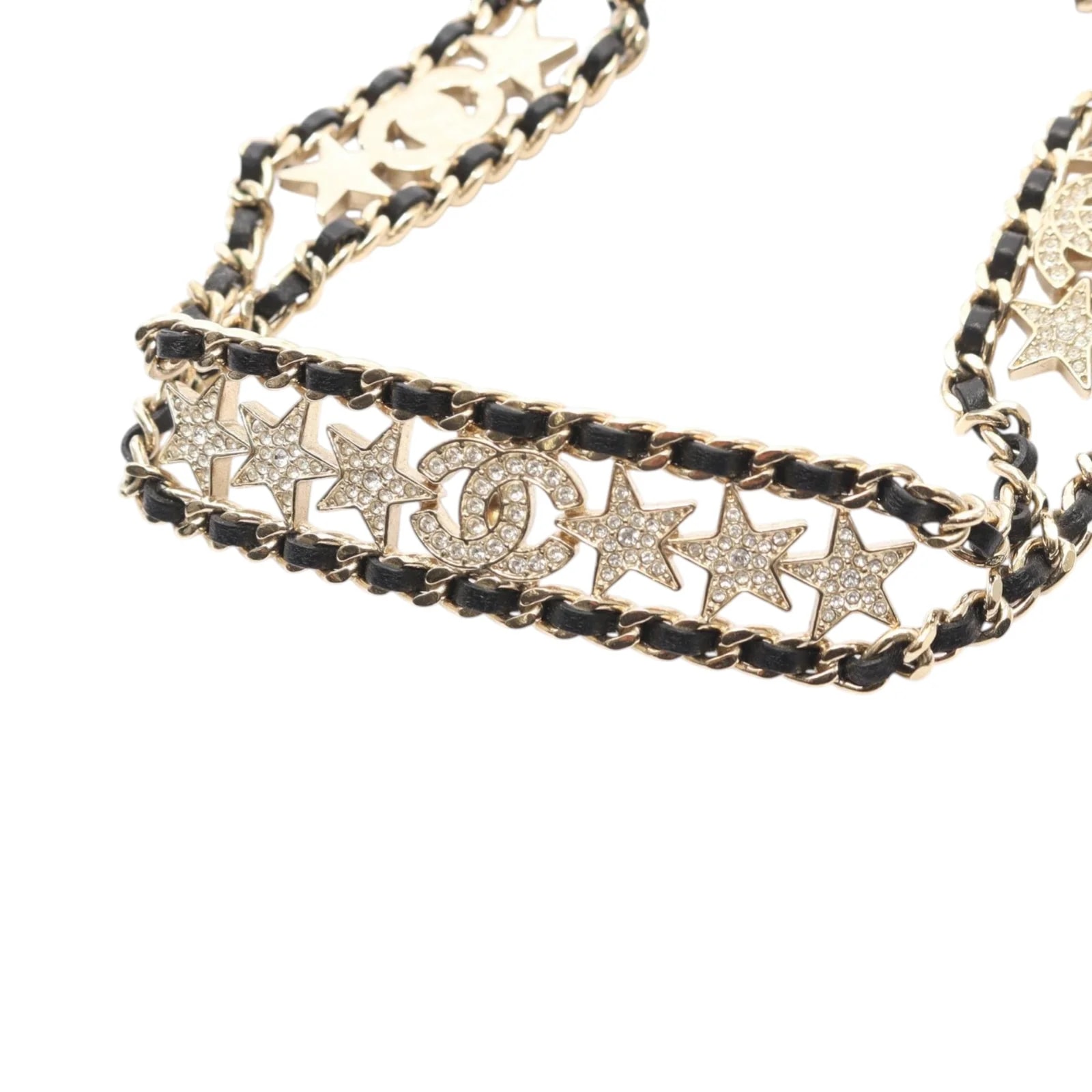 Woven CC Rhinestone Star Choker 4