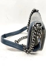 Chanel Chevron Light Washed & Boy Flap Ruthenium Push Lock 4