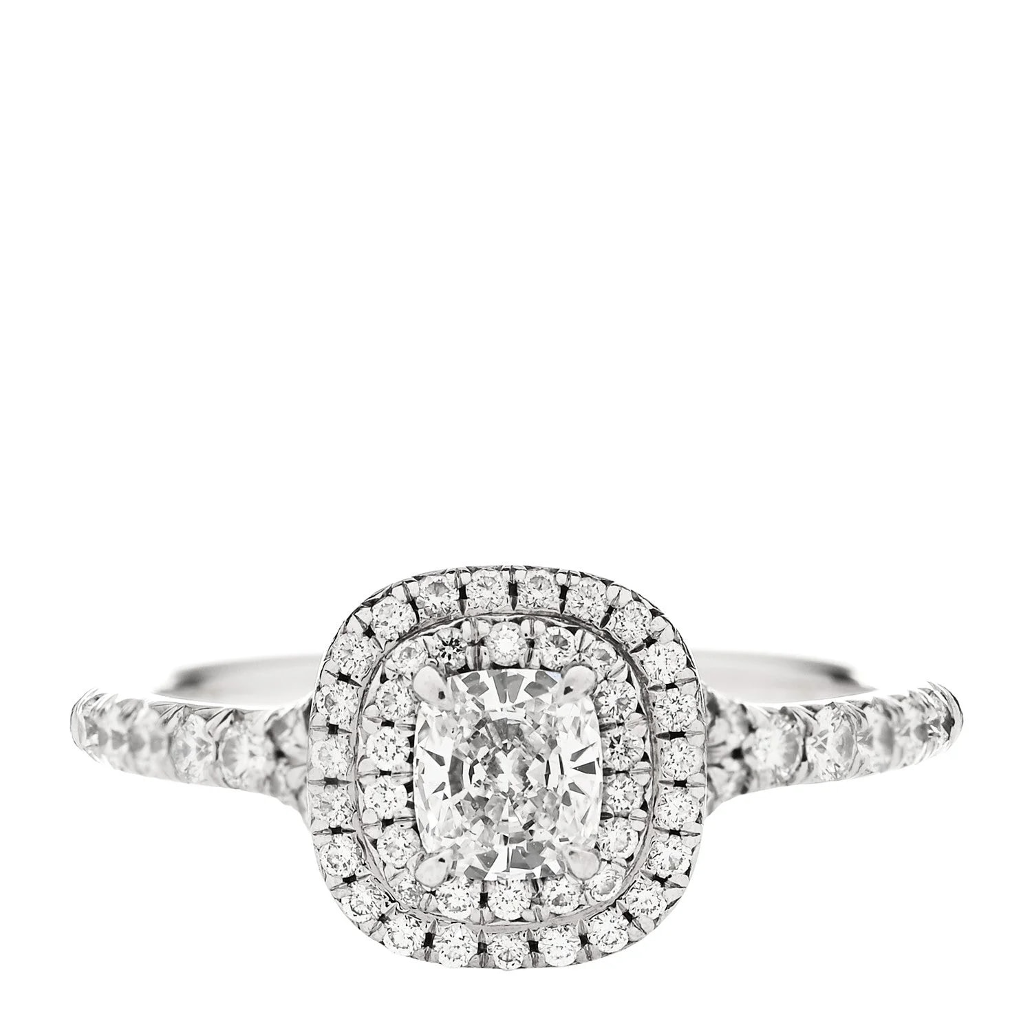 Tiffany & Co. — .41ct Soleste Cushion Cut Double Halo Engagement 50 5.25 — Jewelry — resale
