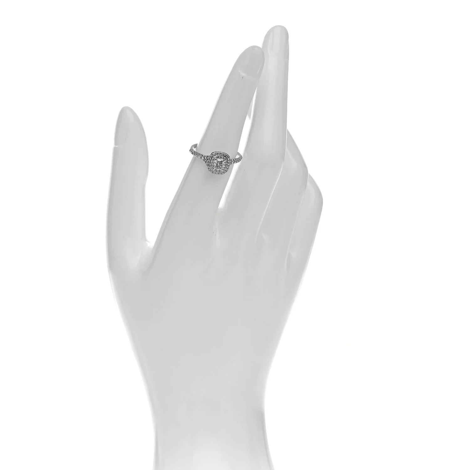 .41ct Soleste Cushion Cut Double Halo Engagement 50 5.25 2