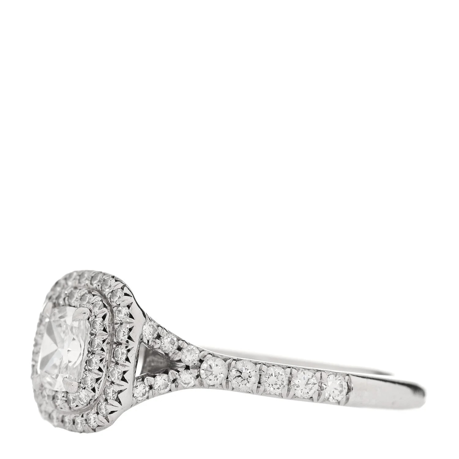 .41ct Soleste Cushion Cut Double Halo Engagement 50 5.25 3
