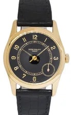 Patek Philippe — Patek Philippe 5000 Calatrava 18k Yellow Gold Black Dial 33mm 5000J — Watch — resale