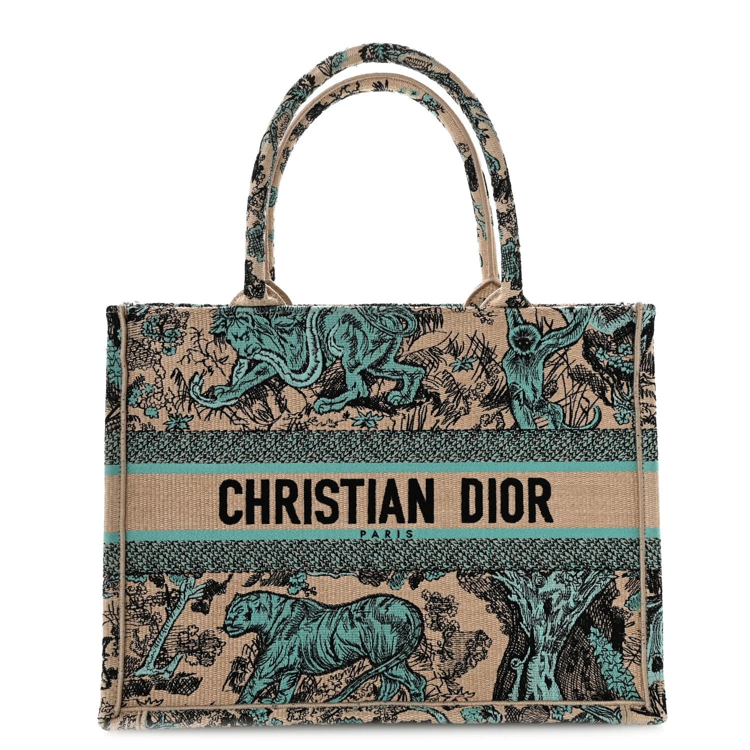 Dior — Embroidered Dioriviera Medium Book Tote Aquamarina — Handbag — resale