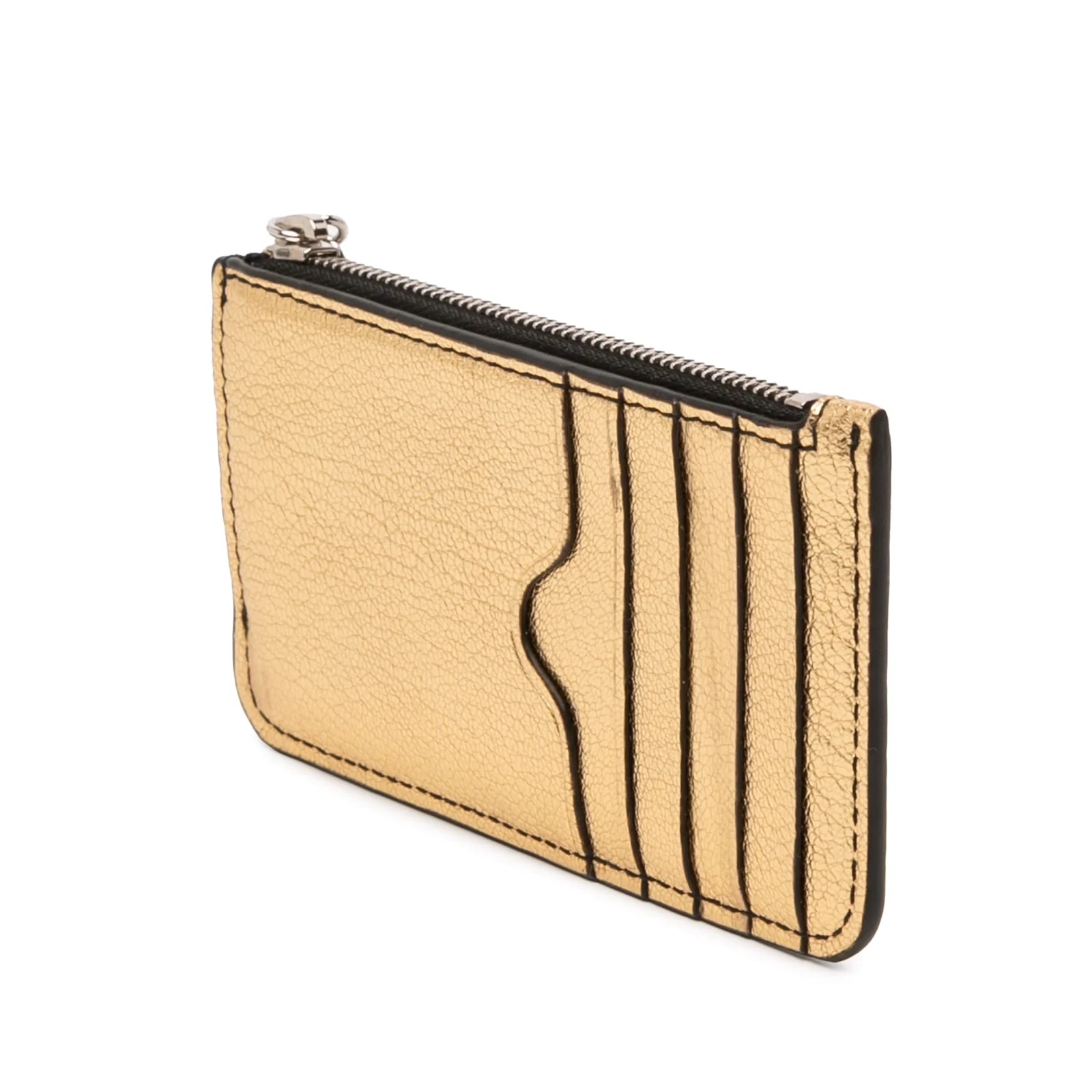 Metallic Skull Charm Zip Card Holder 2