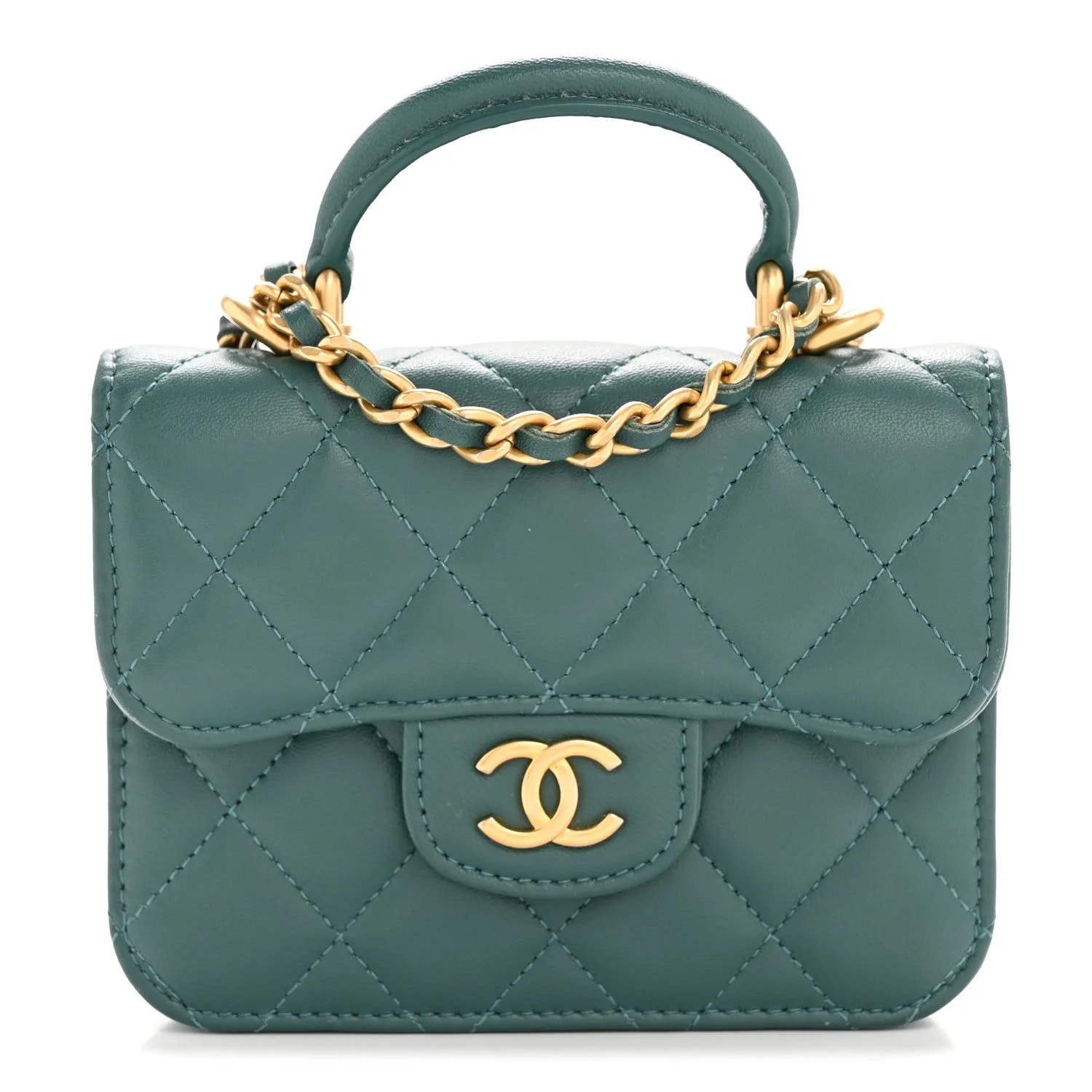 Chanel — Top Handle Flap Coin With Chain — Handbag — resale