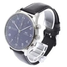 IWC Schaffhausen Portuguese IW371601 41mm SS Navy Automatic Chronograph #C054 2