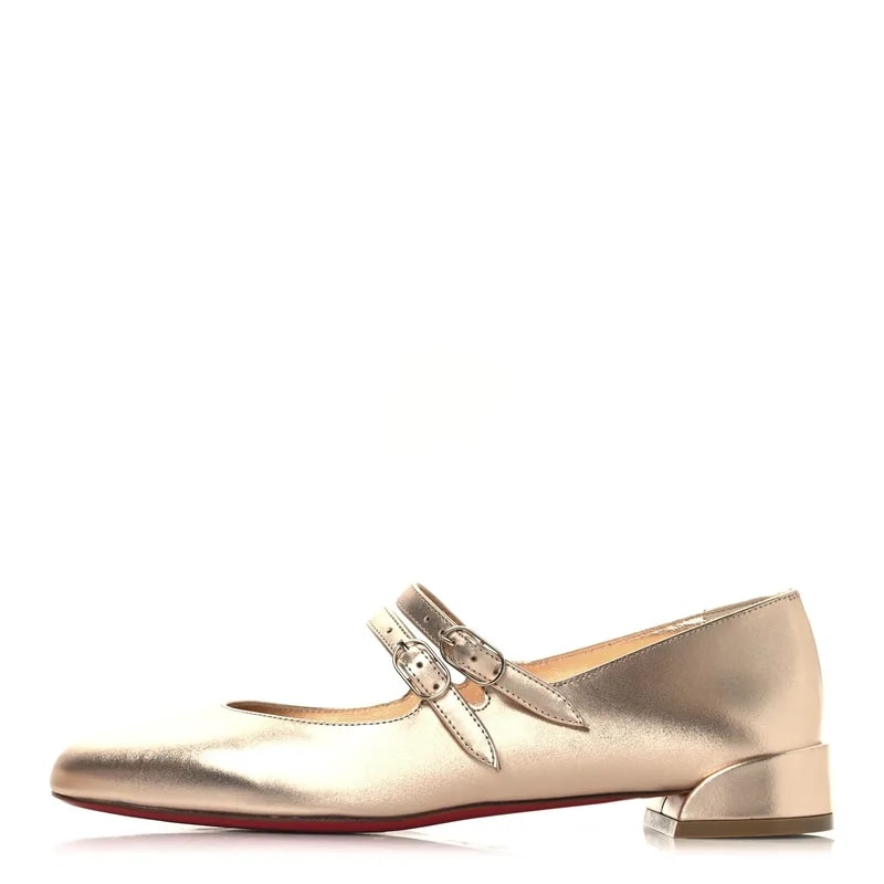 Christian Louboutin — Calf Laminato Sweet Jane 35.5 Leche — Designer Shoe — resale