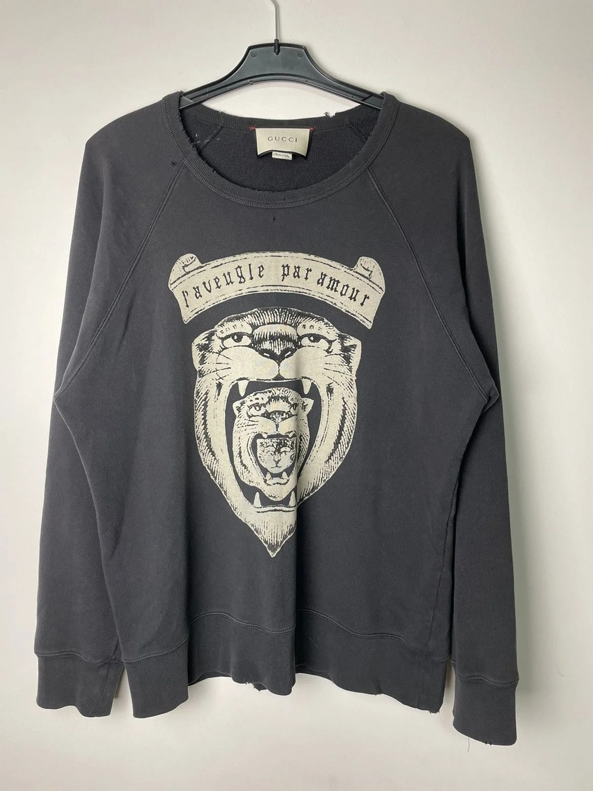 Gucci — Gucci Distressed Leopard Head Sweatshirt — streetwear — resale