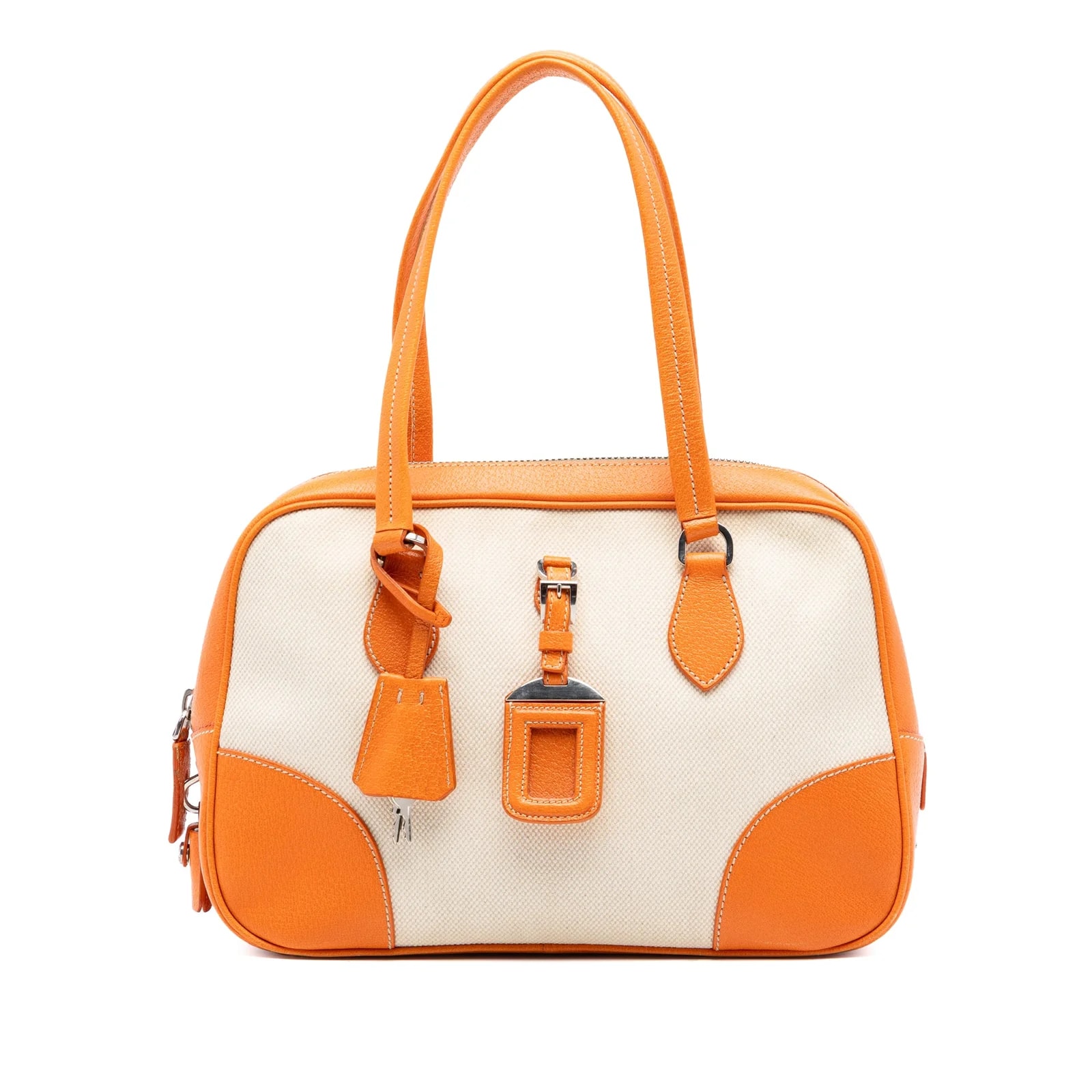 Prada — Cinghiale Trimmed Canapa — Handbag — resale