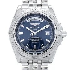 Breitling — Breitling Headwind A45355 500m Water Resistant Day Date Navy SS Stainless Steel — Watch — resale