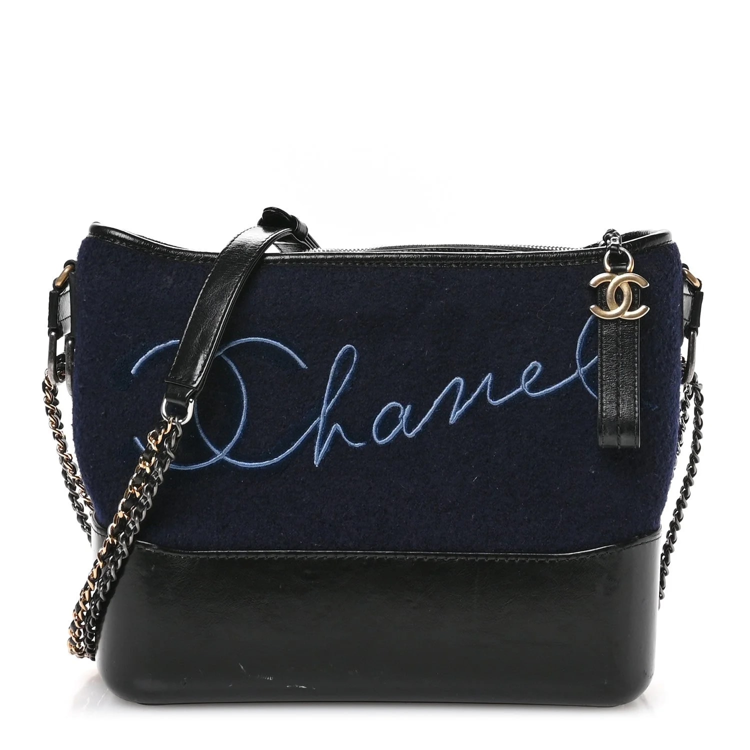 Chanel — Embroidered Paris Hamburg Small Gabrielle Hobo Dark — Handbag — resale