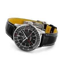 Breitling Navitimer Automatic GMT 41mm Black Dial Black Strap A32310251B1P1 3