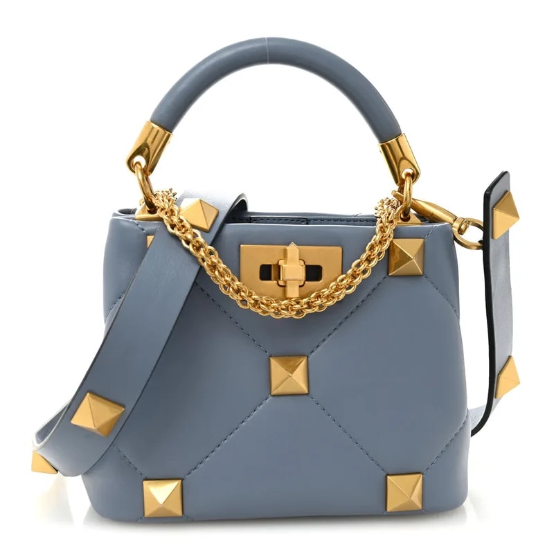 Valentino Garavani — Mini Roman Stud the Handle Niagara — Handbag — resale