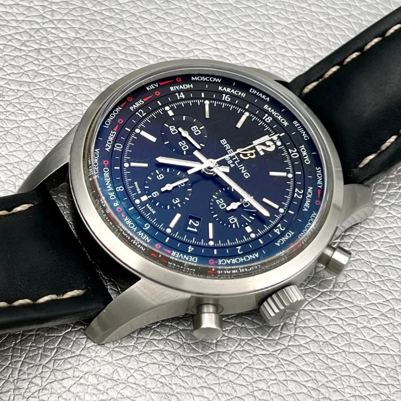 Breitling Transocean Chronograph Unitime Stainless Steel 3