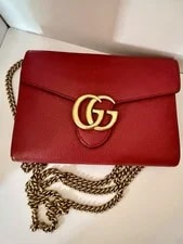 Authentic Gucci GG Marmont Chain Wallet WOC Crossbody 3