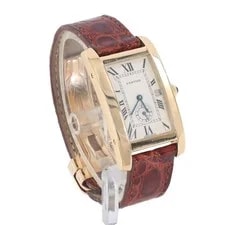 Cartier 811905 Tank Americaine 18k Gold Brown Leather Quartz (PZ2003632) 2