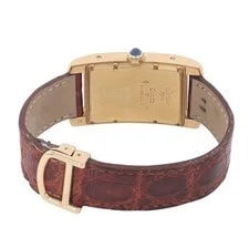 Cartier 811905 Tank Americaine 18k Gold Brown Leather Quartz (PZ2003632) 4