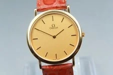 1990s *N * Omega de Ville Cal.1378 195.0075.2 Gold Dial Quartz 2