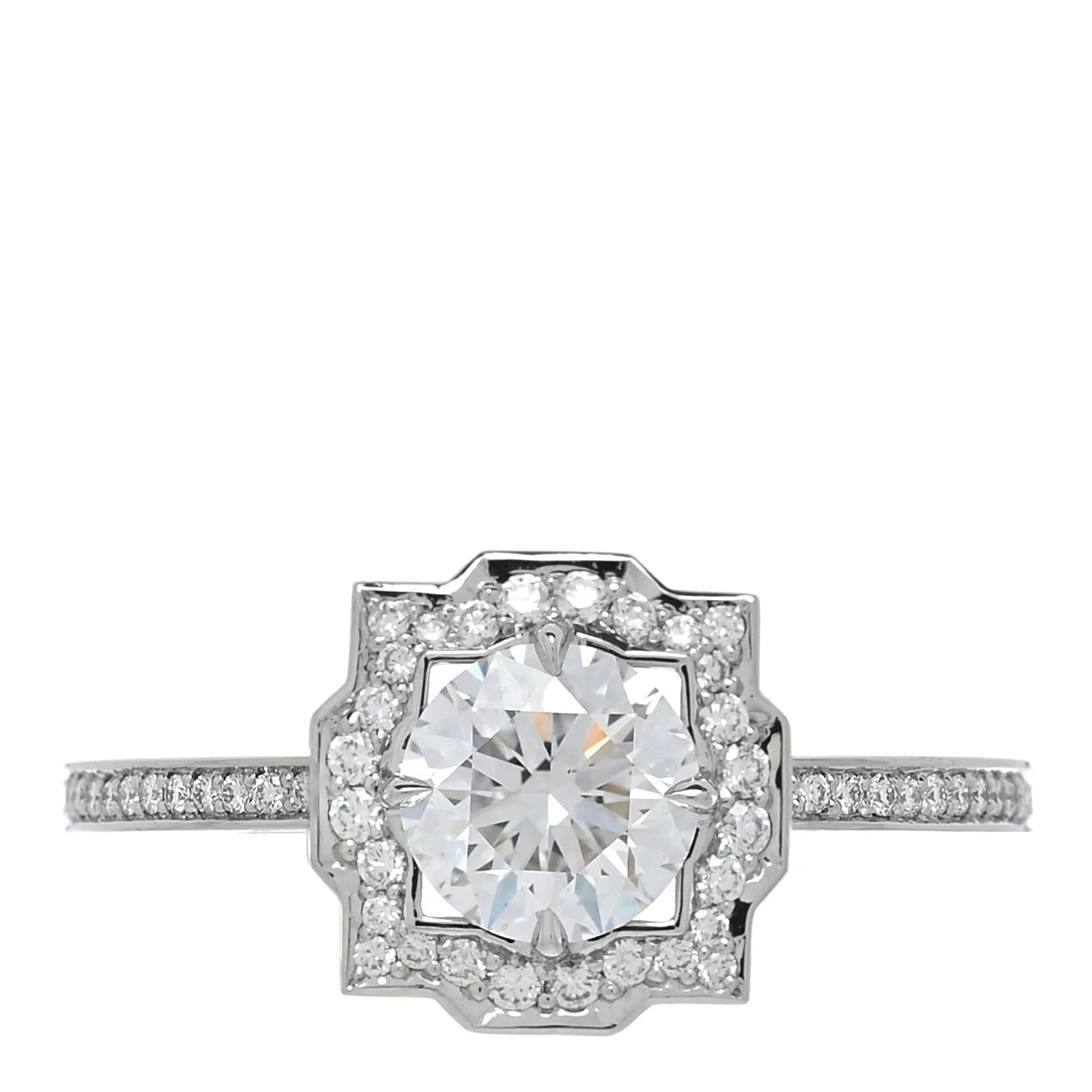 Harry Winston — Platinum Diamond .71ct Belle Round Brilliant Micropave Ring 49 5 — Watch — resale