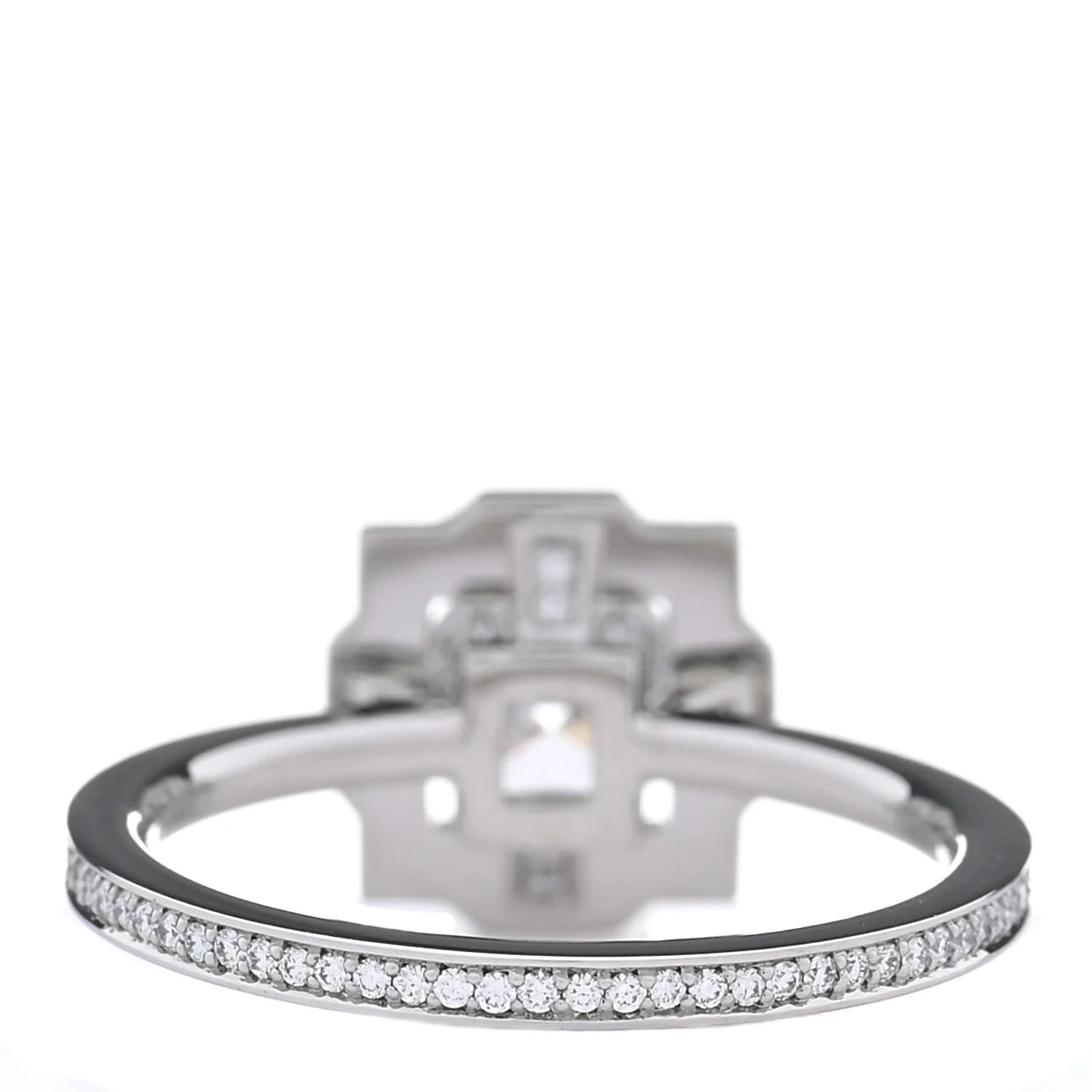 Platinum Diamond .71ct Belle Round Brilliant Micropave Ring 49 5 3
