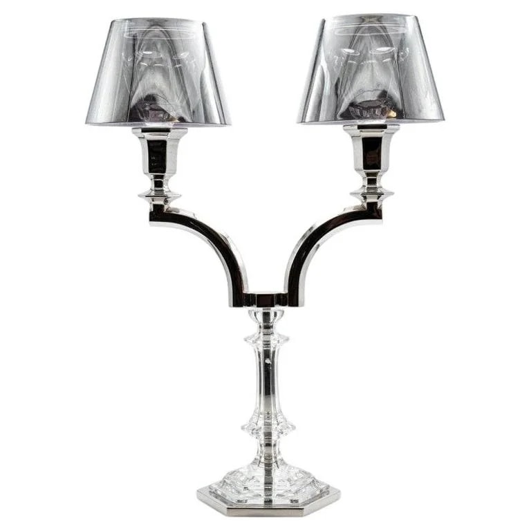 Baccarat — Silver Baccarat Harcourt Our Fire Candle Holder Two Arms Philippe Starck, France — decorative_object — resale