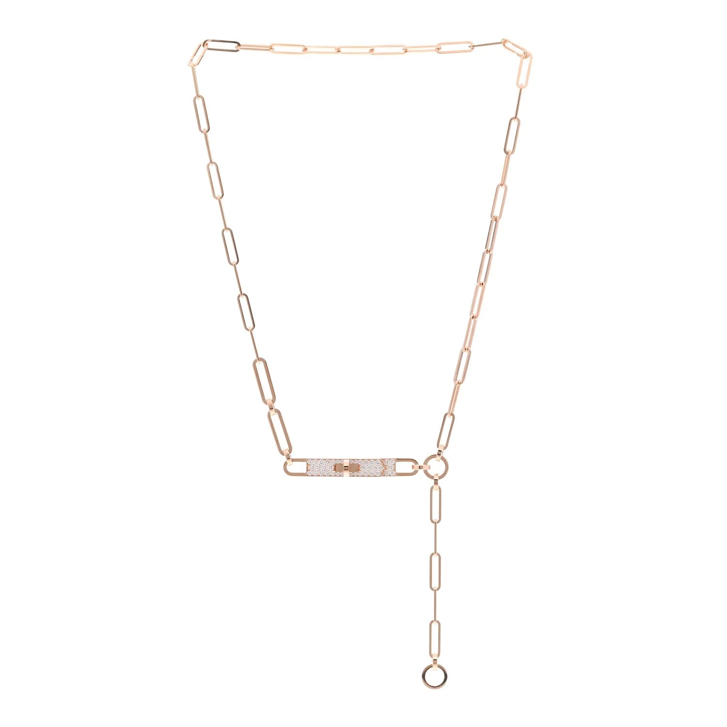 18K Rose Gold Pave Kelly Chaine Lariat ST 3