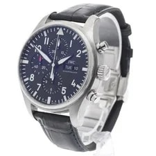 IWC Pilot's Watches IW377709 43mm SS Black Dial Automatic #C11902 2
