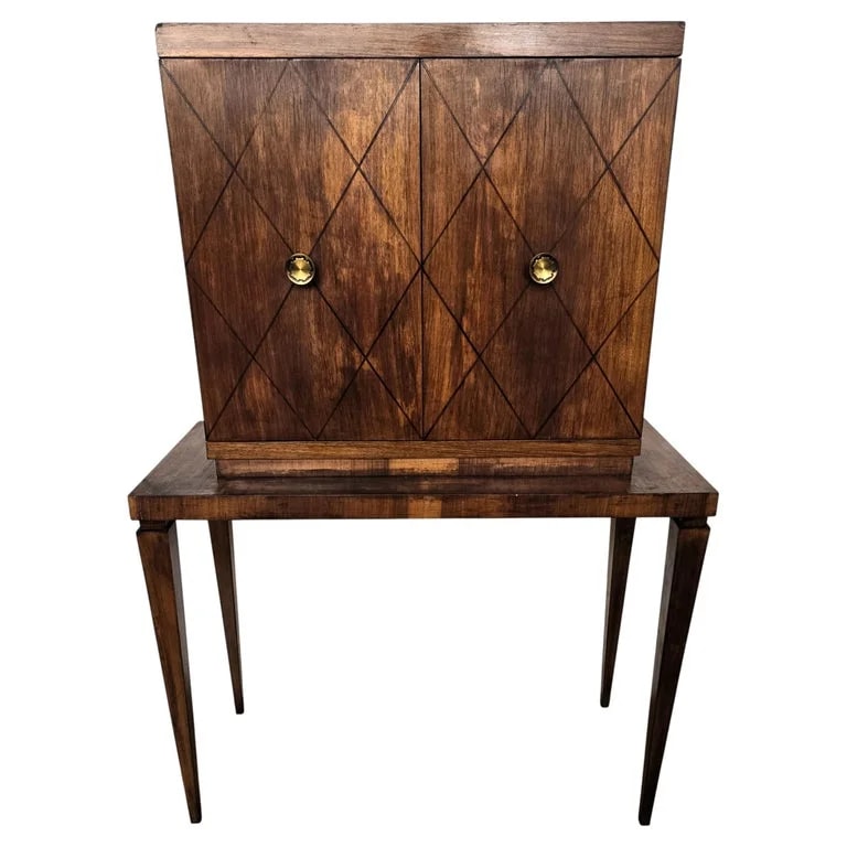 1950s Art Deco Mid-Century Italian Mirror Mosaic Bar Cabinet — Furniture — resale