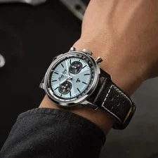 Breitling Top Time B01 Triumph 41 Ice Blue Dial Leather Strap AB01764A1C1X1 4