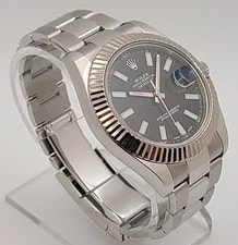 Rolex Datejust II 116334 41mm Black Dial White Gold Fluted Bezel Oyster 4