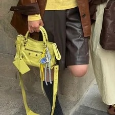 ☆☆☆☆Auth Balenciaga the City Mini 2Way With Strap Neon 3