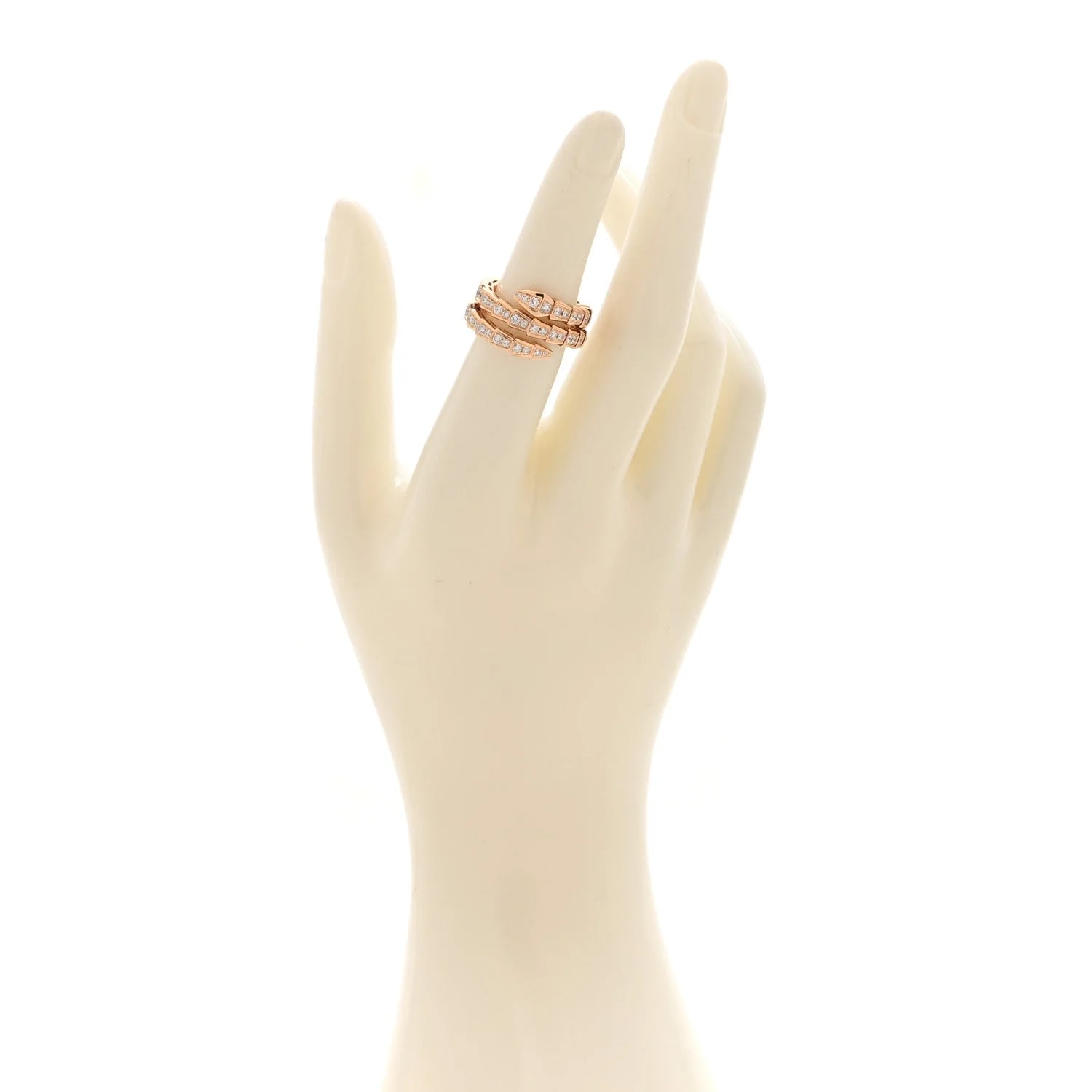 18K Rose Gold Serpenti Viper Pave Wrap M 50 5.25 2