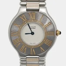Cartier Must de 21 Cream Dial Stainless Steel 18k Yellow Gold 3