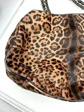 Fendi Large Leopard Ponyhair Mia Baguette 4